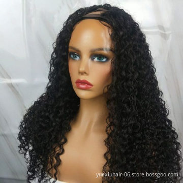 Loose Deep Human Hair U Part Wig Natural Color Brazilian Remy Hair Wig Wholesale Factory Price Afro Kinky Curly Wig 150% Density